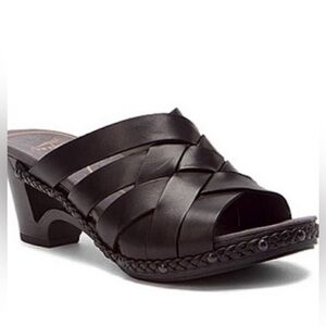 Dansko Black Wedge Sandals